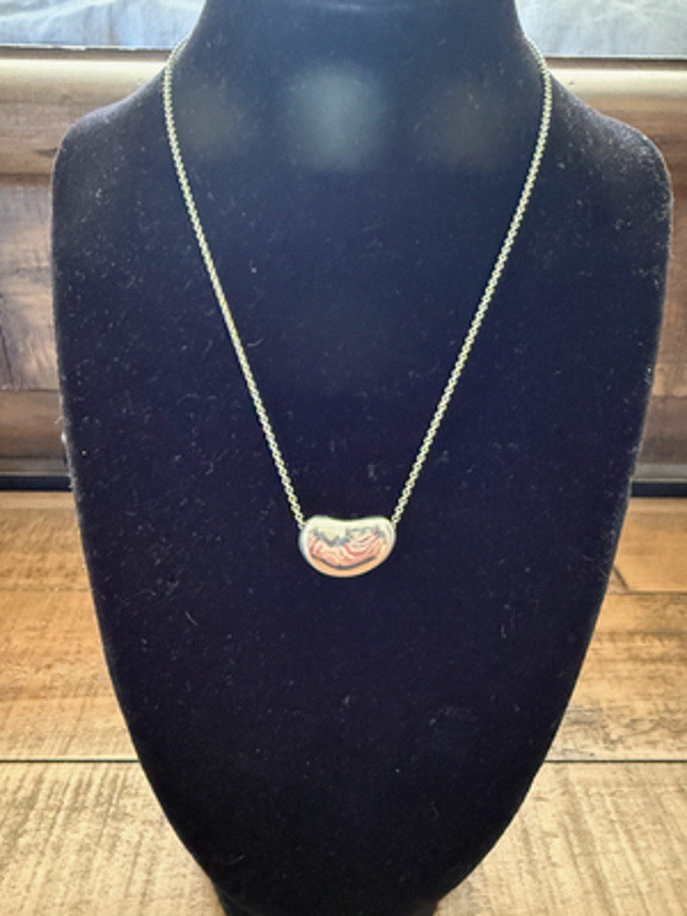 Tiffany & Co Elsa Peretti Bean Pendant Necklace 925 Sterling Silver Gift Jewelry